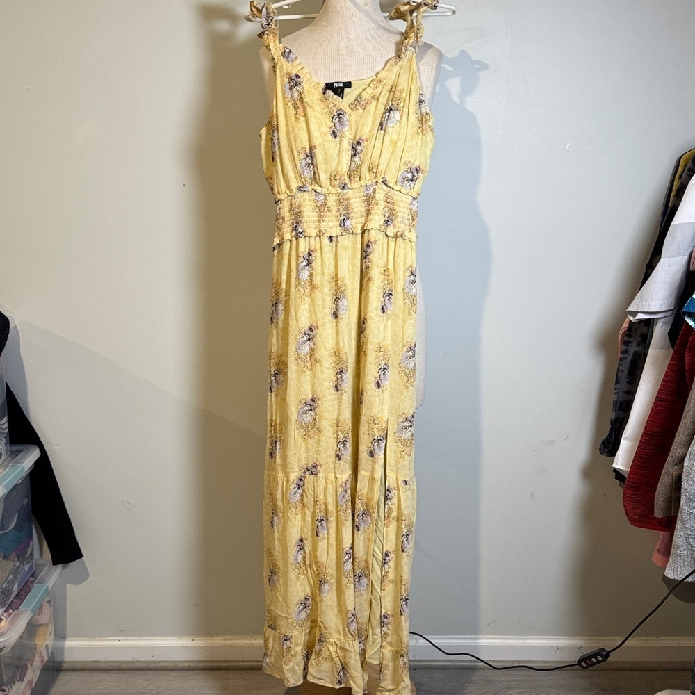 PAIGE Sunlit Floral Maxi Dress with leg slit